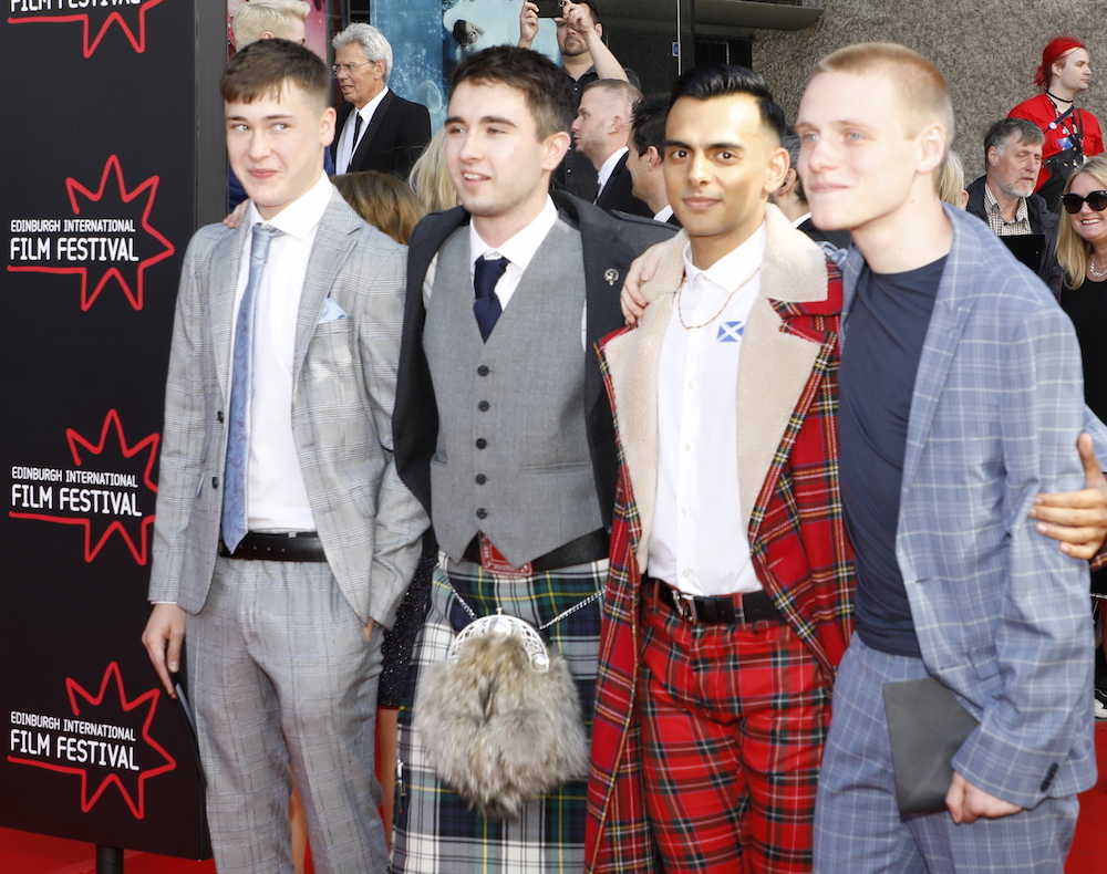 Samuel Bottomley, Rian Gordon, Viraj Juneja, Lewis Gribben; EIFF 2019 Opening Gala; Boyz In The Wood; Wed 19 June 2019; Photograph:Lloyd Smith © EIFF, Edinburgh International Film Festival All Rights Reserved